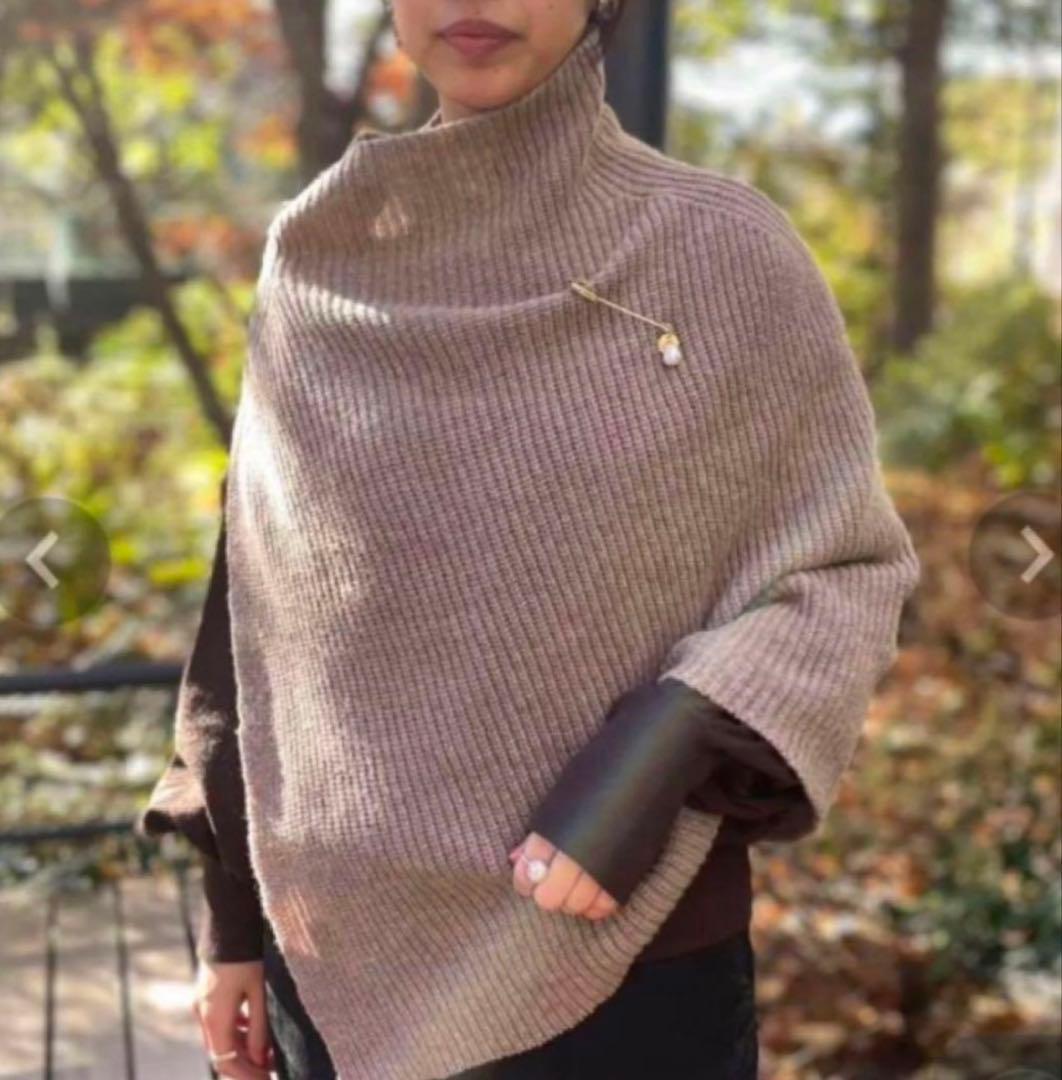 TWEEDMILL 五明祐子さんコラボ ニットポンチョ ベージュ