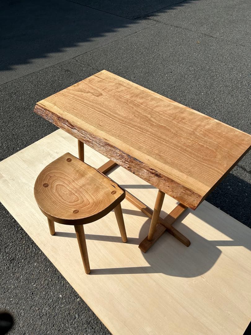 [要コメント] ブラックチェリー　無垢材カウンター　(椅子のみ) 新品未使用