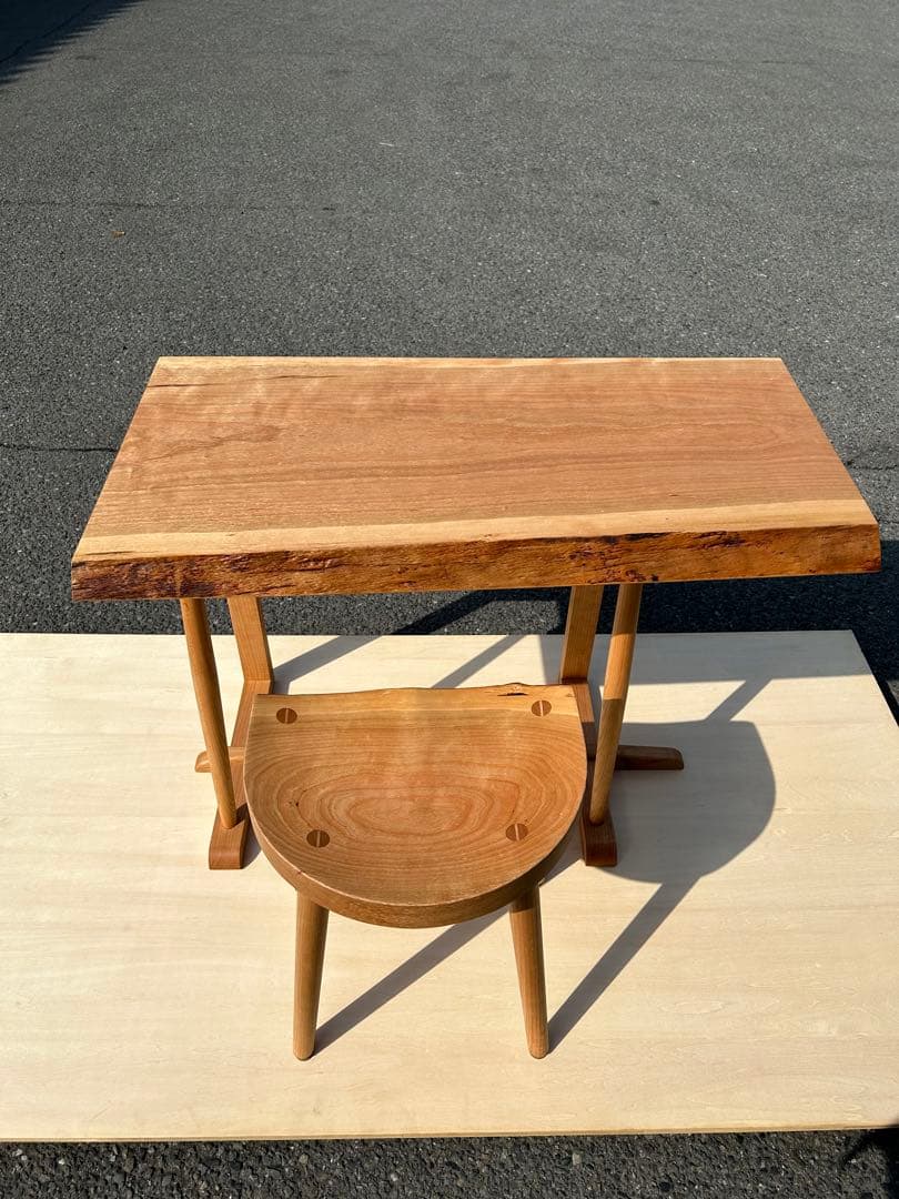 [要コメント] ブラックチェリー　無垢材カウンター　(椅子のみ) 新品未使用