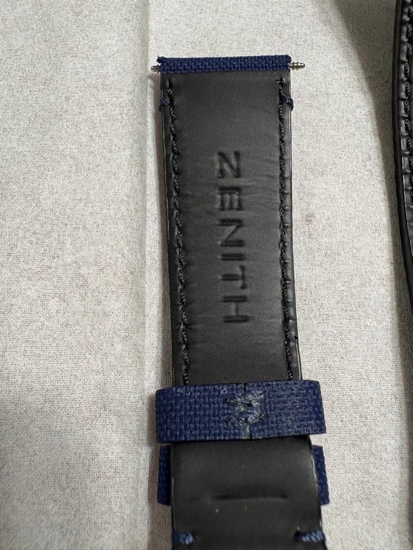 ZENITH ネイビー レザーベルト