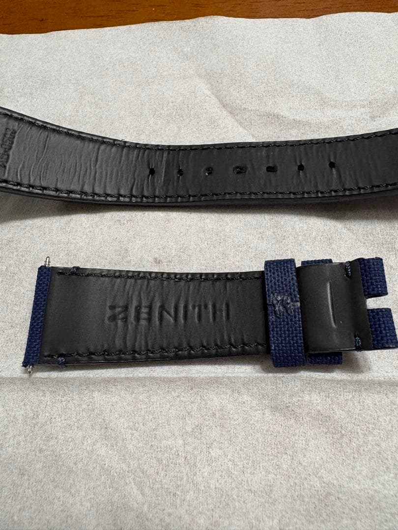 ZENITH ネイビー レザーベルト