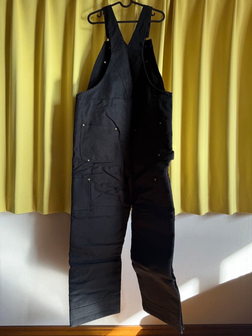 USカーハート ダブルニー オーバーオール キルティング ブラック