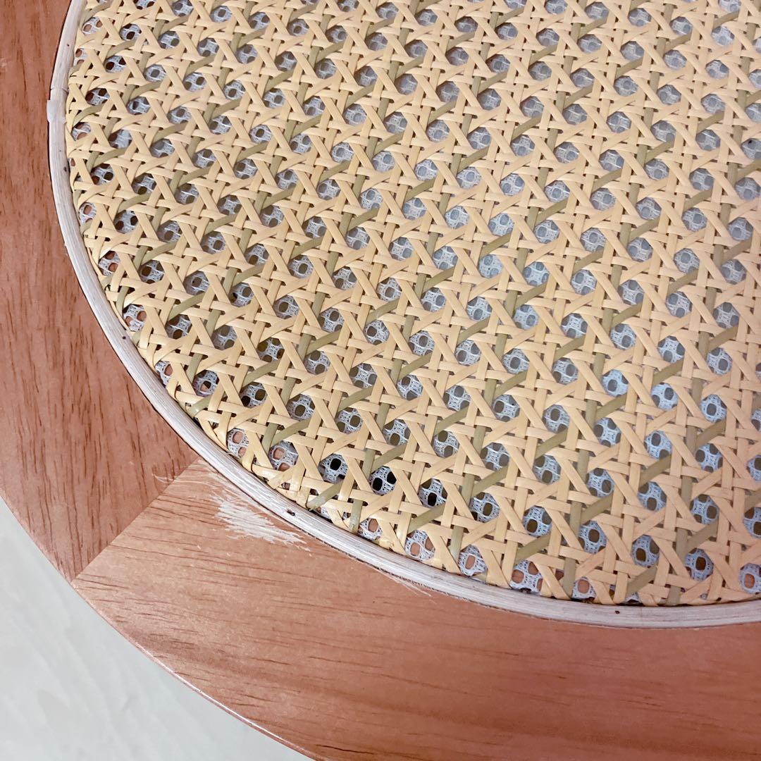 ラタン　ダイニングチェア　2脚セット　座面　籐中空シート　アームレスチェア