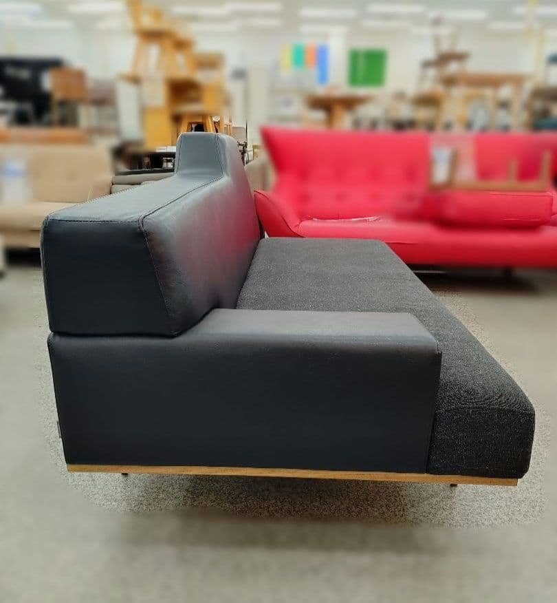 CRASHGATE イットソファ 2.5人掛右肘 ロイヤルブラック×ダークグレー