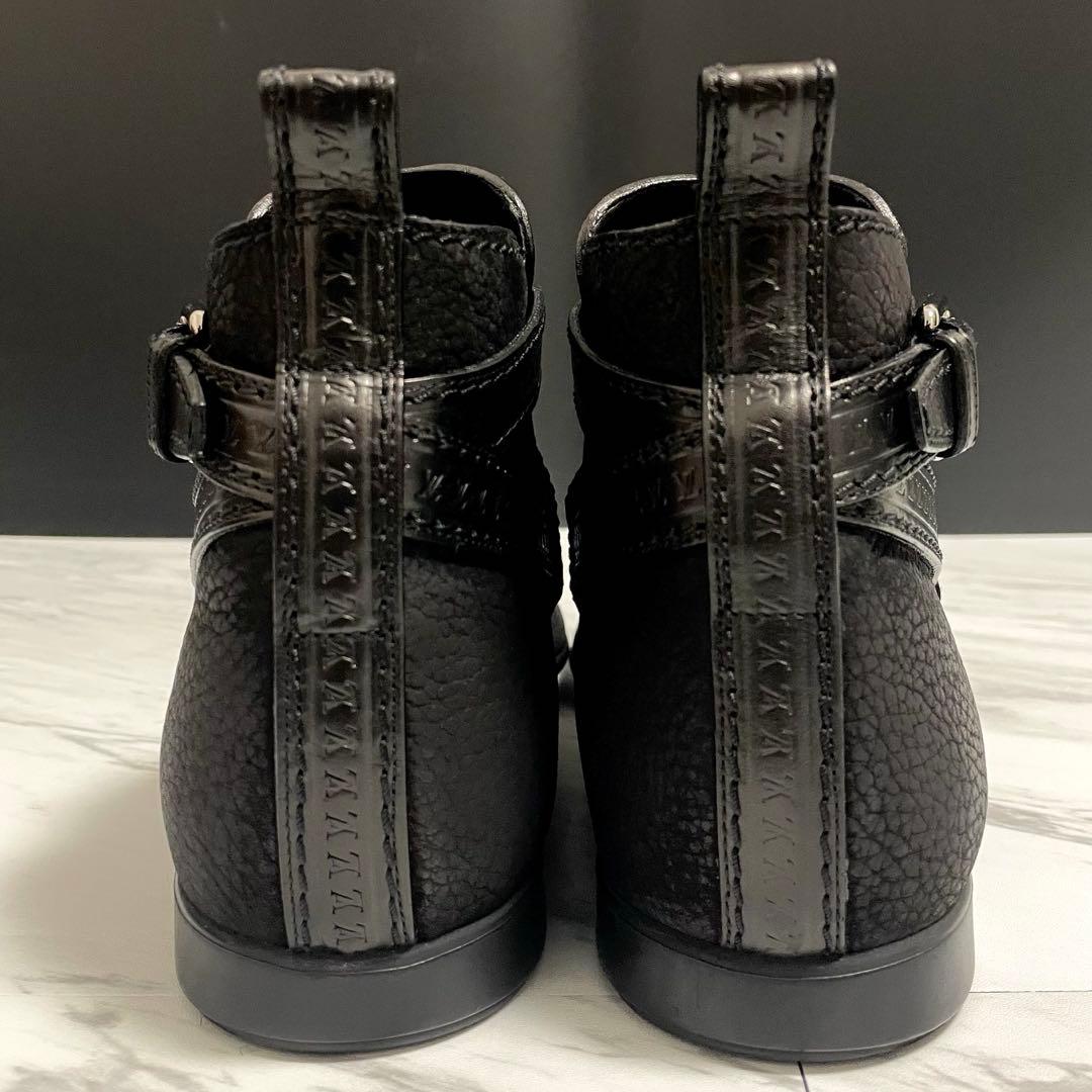 美品⭐️ルイヴィトン アンクルブーツ モノグラム ロゴ刻印 レザー 黒 26.5