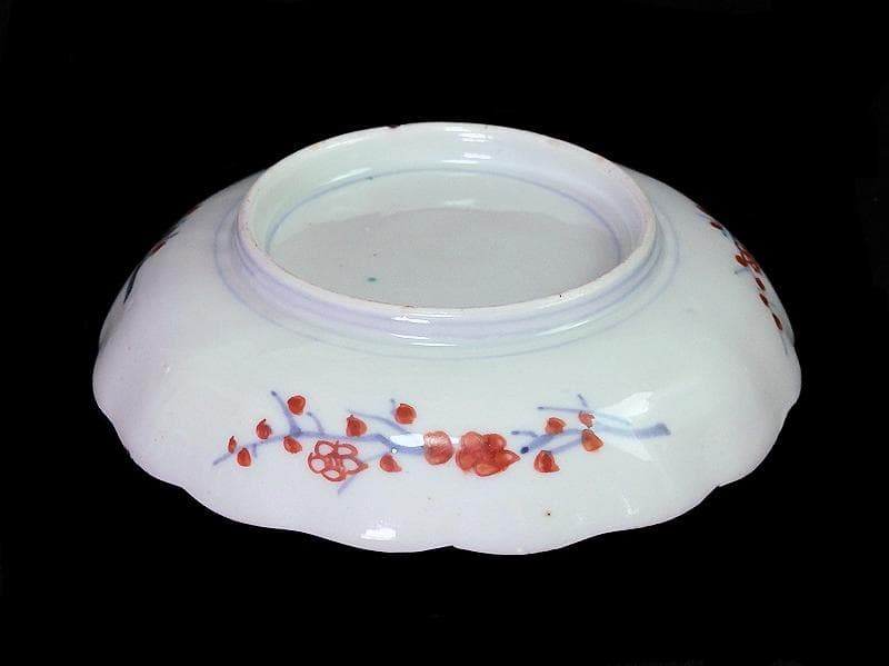 古伊万里　金襴手　花鳥紋に松竹梅の図　４寸皿　５枚　C071AS-CQj