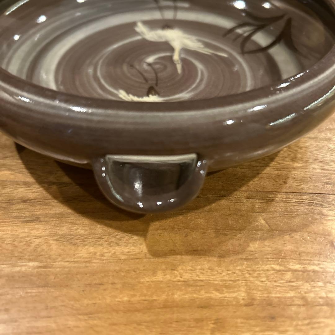 小田志焼　松保窯　久保正敏　片口平鉢　現川鷺文　鶴　六枚　希少