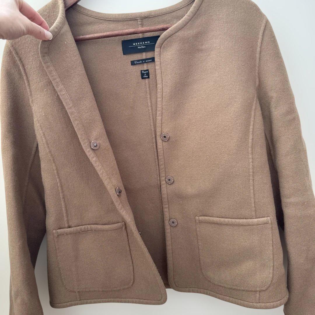 Weekend Max Mara ノーカラー ウールジャケット ベージュ