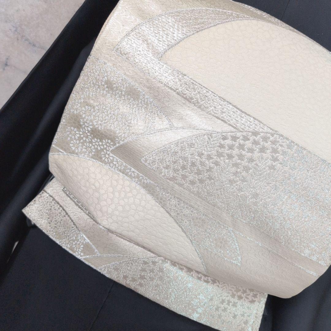 訪問着　フルセット　着物　正絹　粋　墨黒　五重塔　風景模様　かっこいい　F2