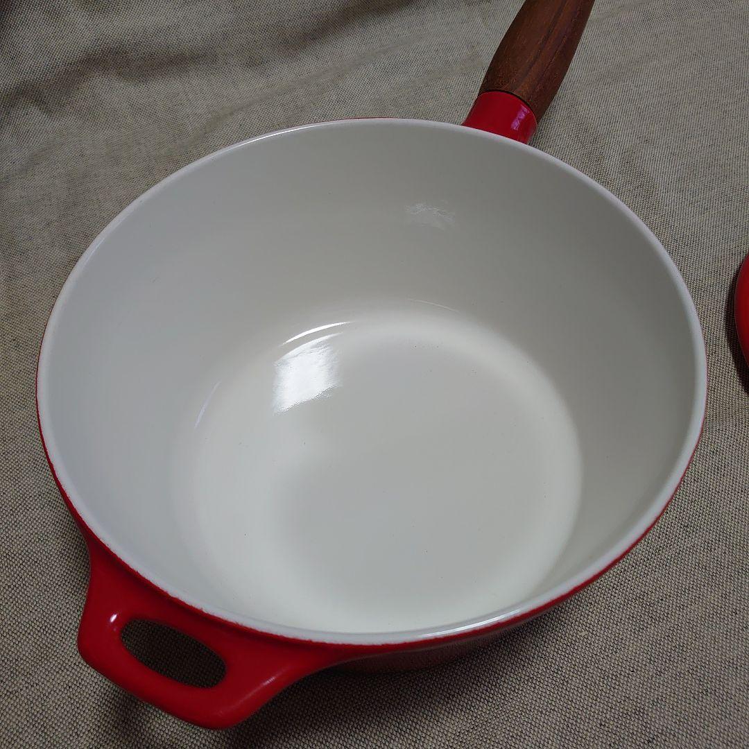 ヴィンテージ デンマーク COPCO コプコ 片手鍋 ホーロー 琺瑯 鍋 チーク