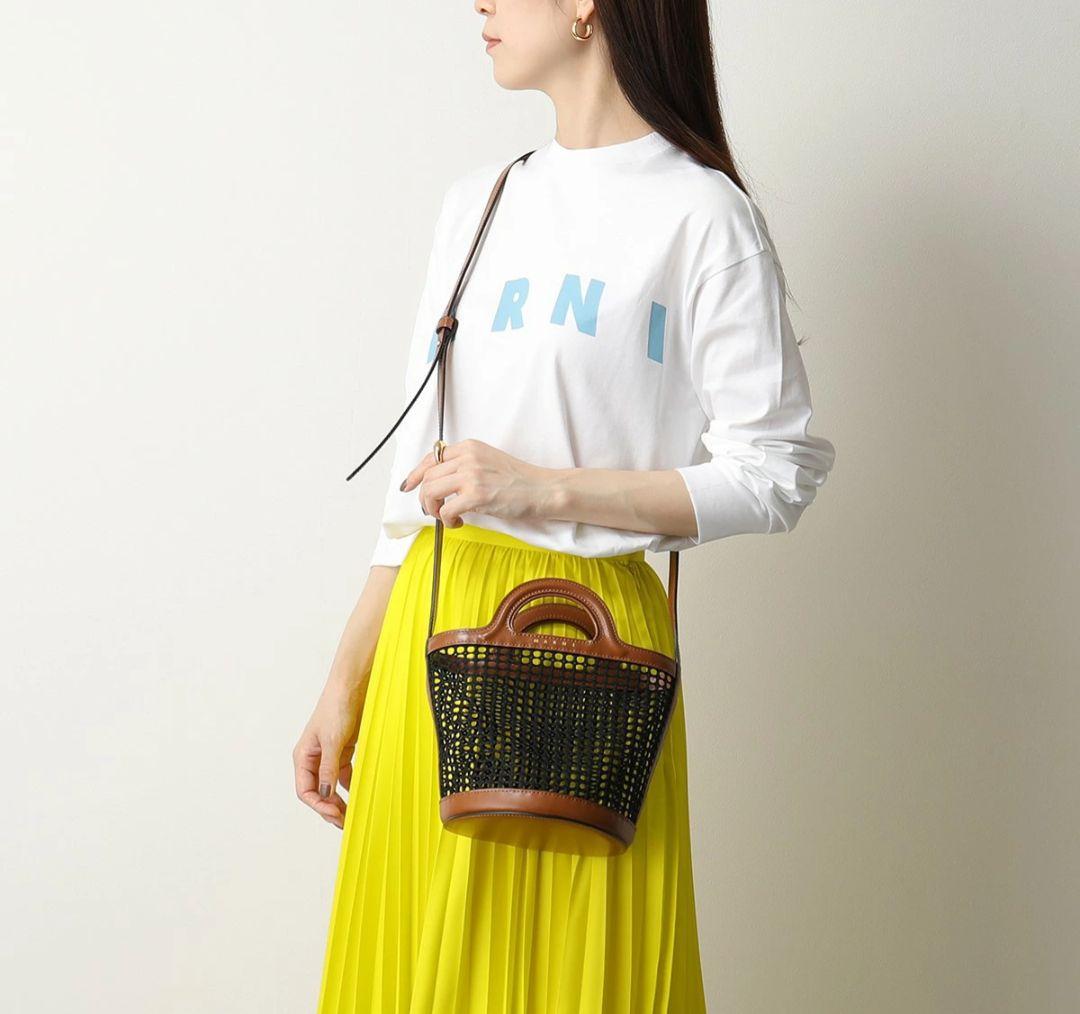 MARNI メッシュ かごバッグ　革