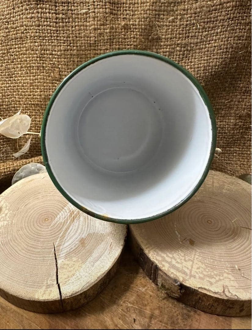 フランスヴィンテージ BB社 ホーローキャニスター　ローレルリース柄