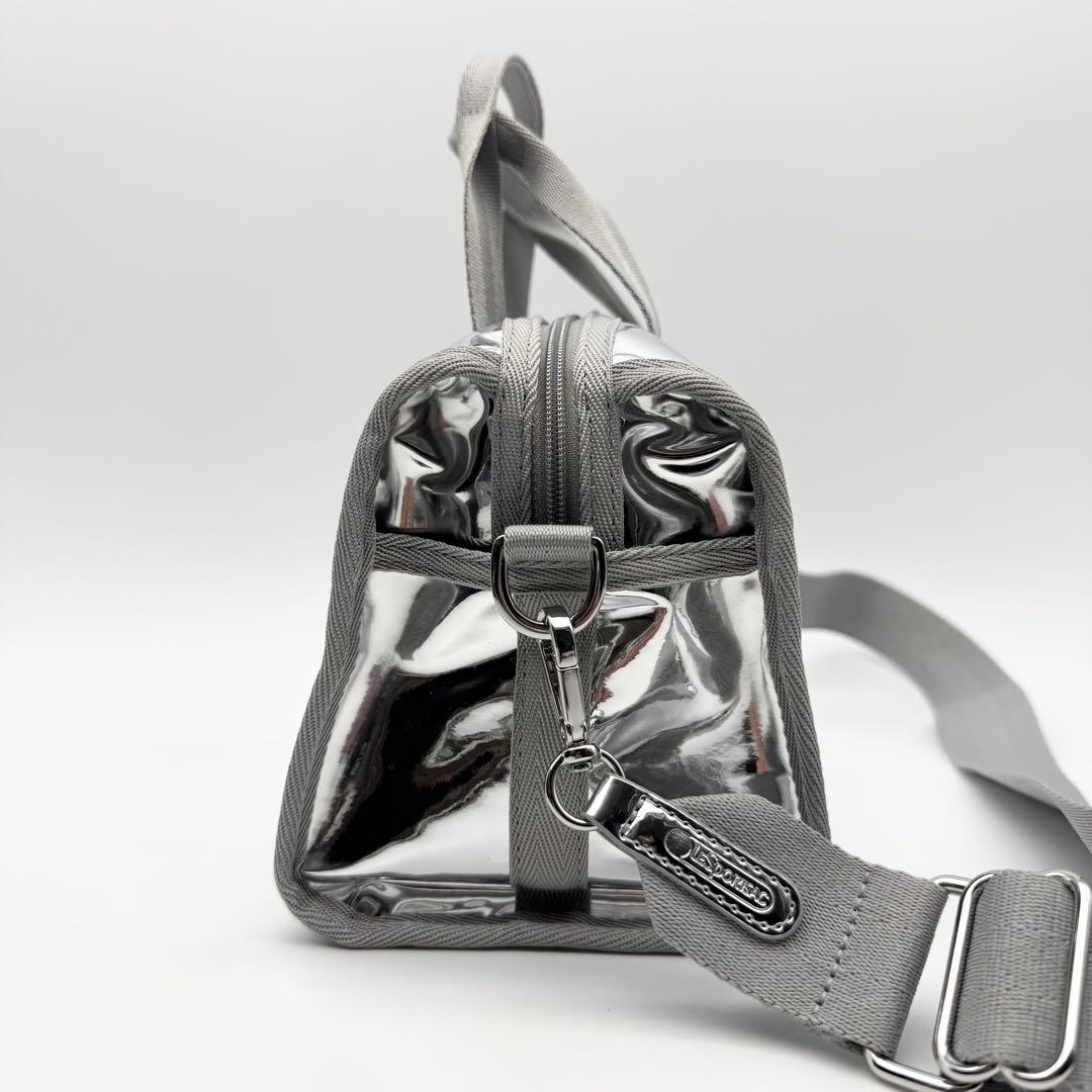 【極美品】レスポートサック 2way ショルダー ハンドバッグ ミラー シルバー