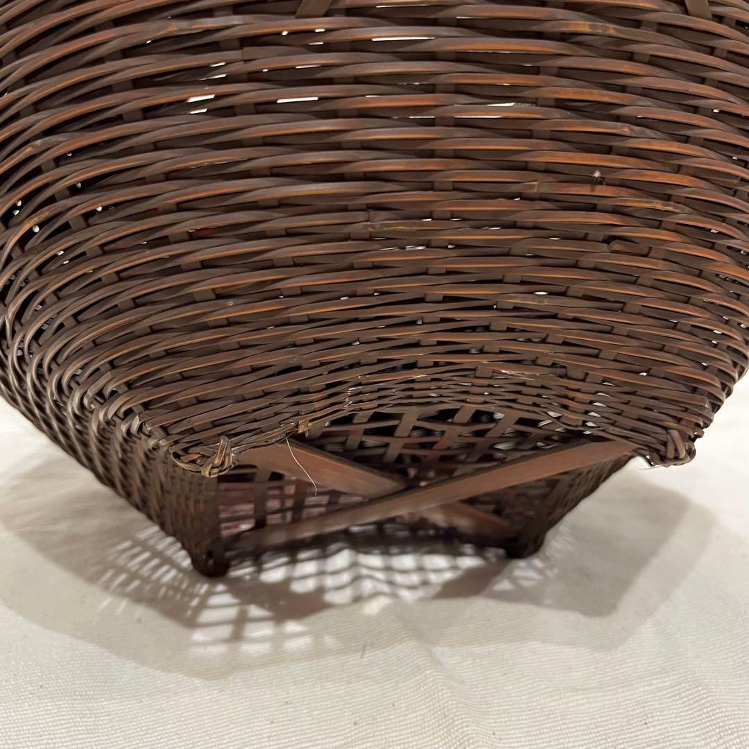 古美術 池坊 生花 牡丹籠 竹籠 唐物 一竜