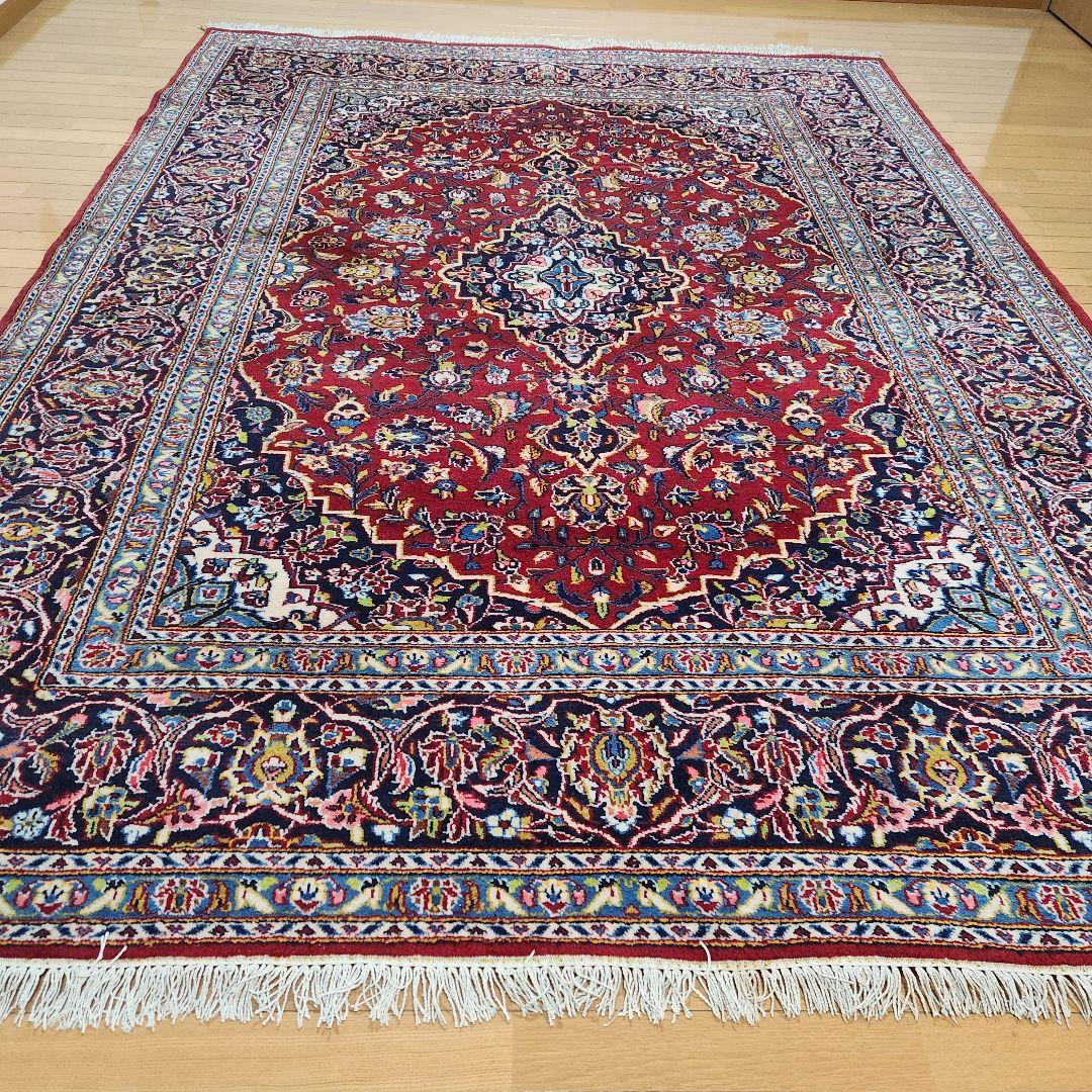 カシャーン　ペルシャ絨毯 手織り・オールウール羊毛100% 282×211cm