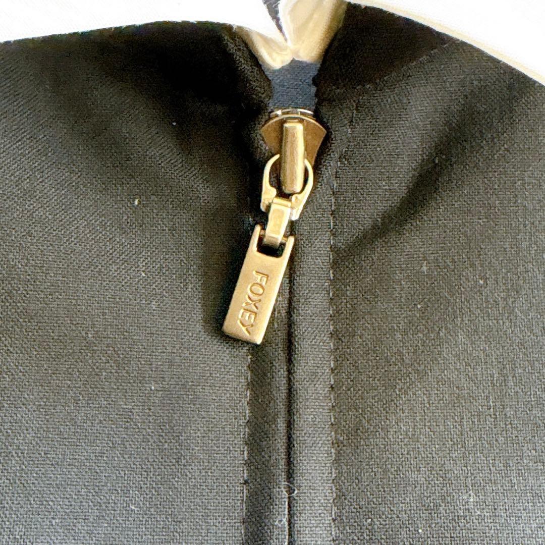 美品✨ フォクシーニューヨーク 付け襟 パフスリーブ ワンピース 濃紺 38