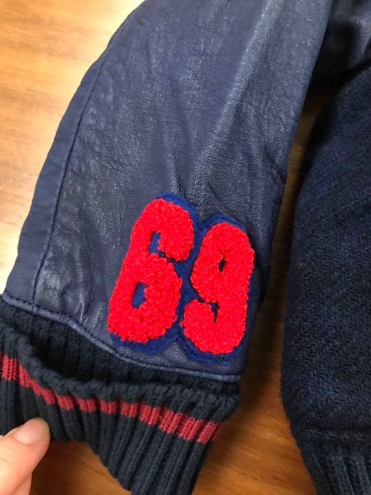 【タグ付き新品未使用】ヒスミニ　スタジャン レザー　ジャケット　100