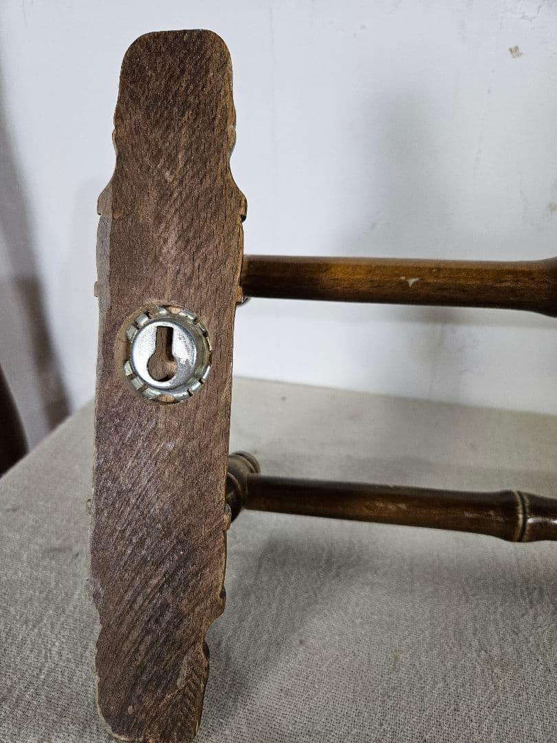 フランス アンティーク 木製 2連 タオルハンガー バンブーモチーフ ウッド