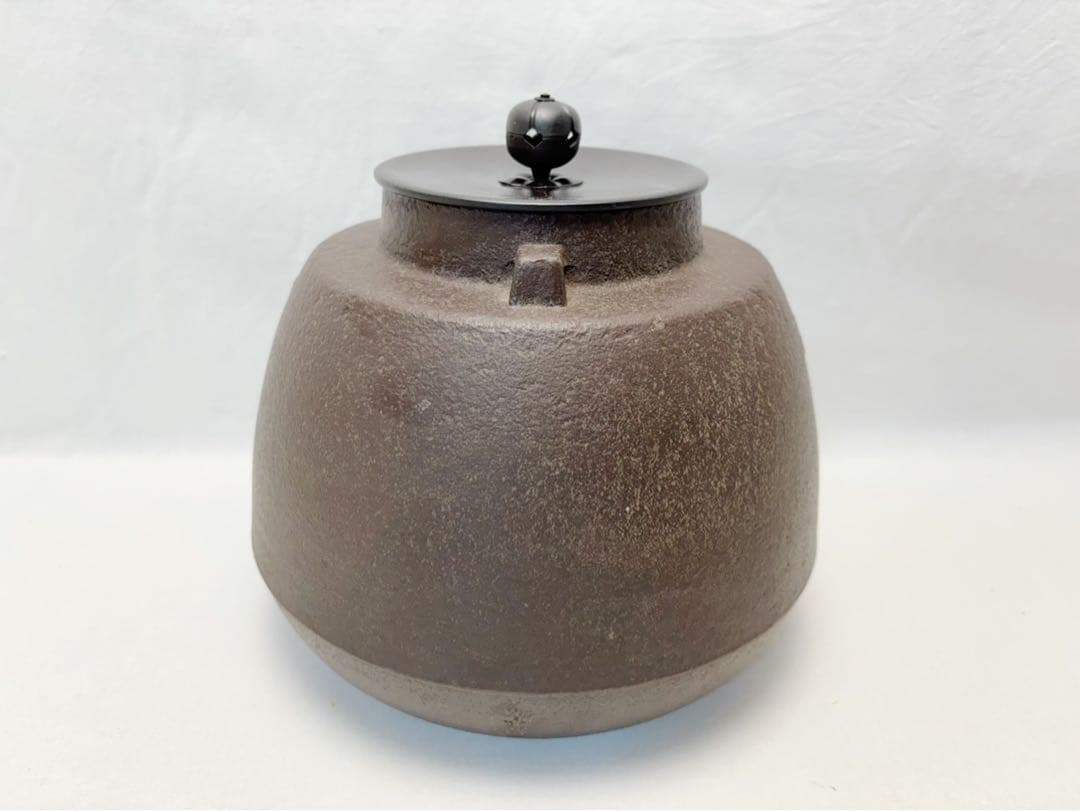 未使用 茶道具 人間国宝 釜師 高橋敬典造 旦座釜 釜印 金属工芸 茶釜 共箱