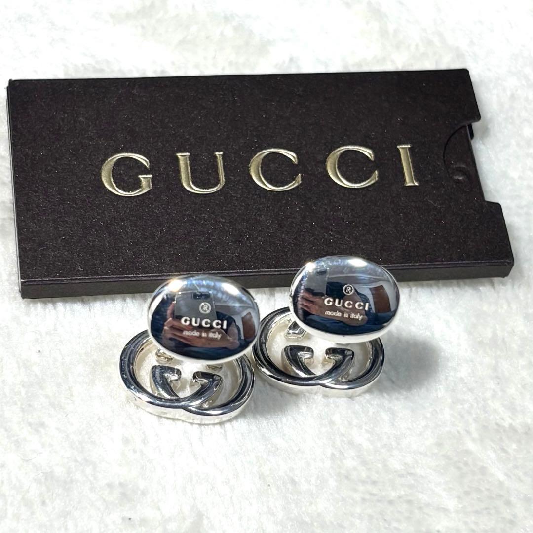 美品　GUCCI グッチ カフス インターロッキングG シルバー ビジネス