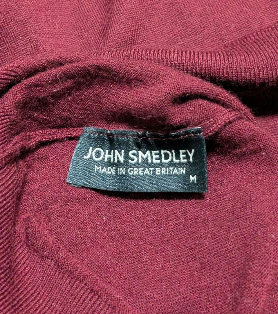 JOHN SMEDLEYバーガンディ タートルネック ニット M