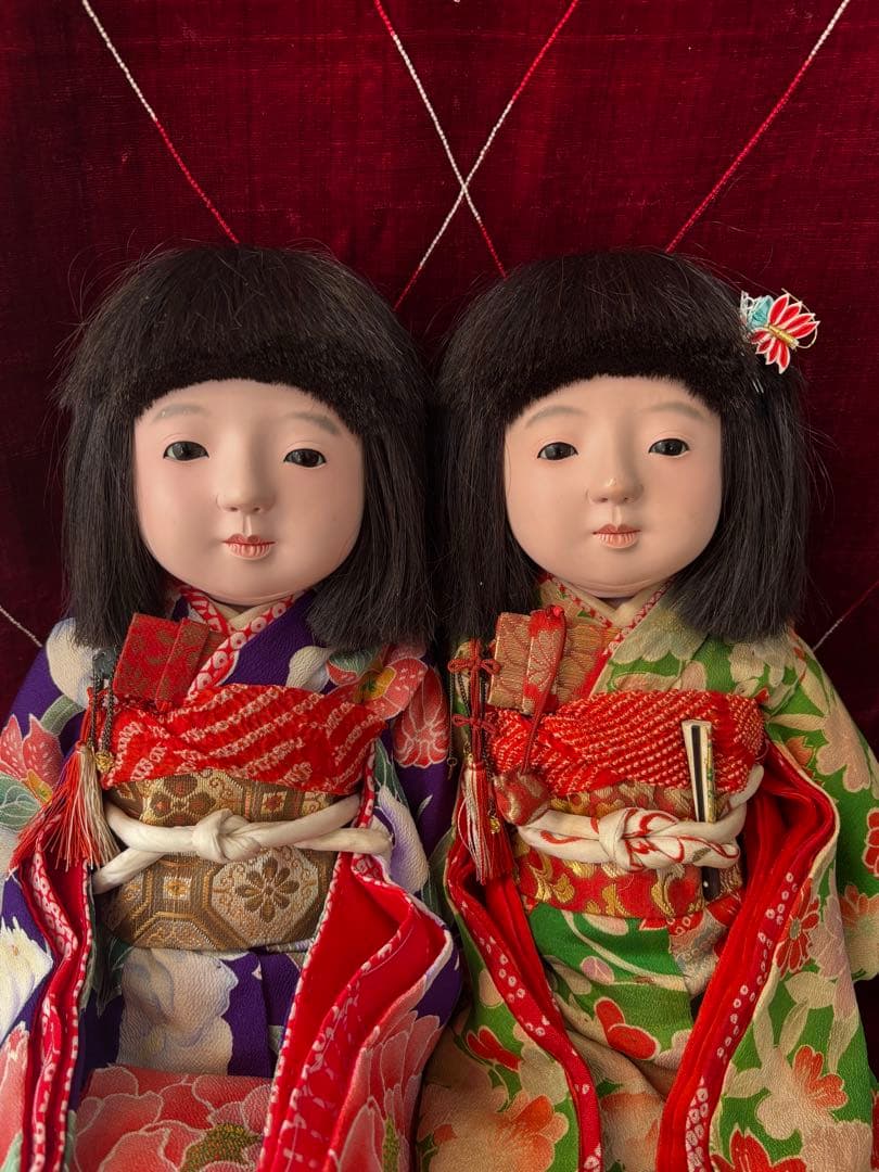 市松人形 國光ペア 日本人形 ビスクドール 和人形 アンティークドール