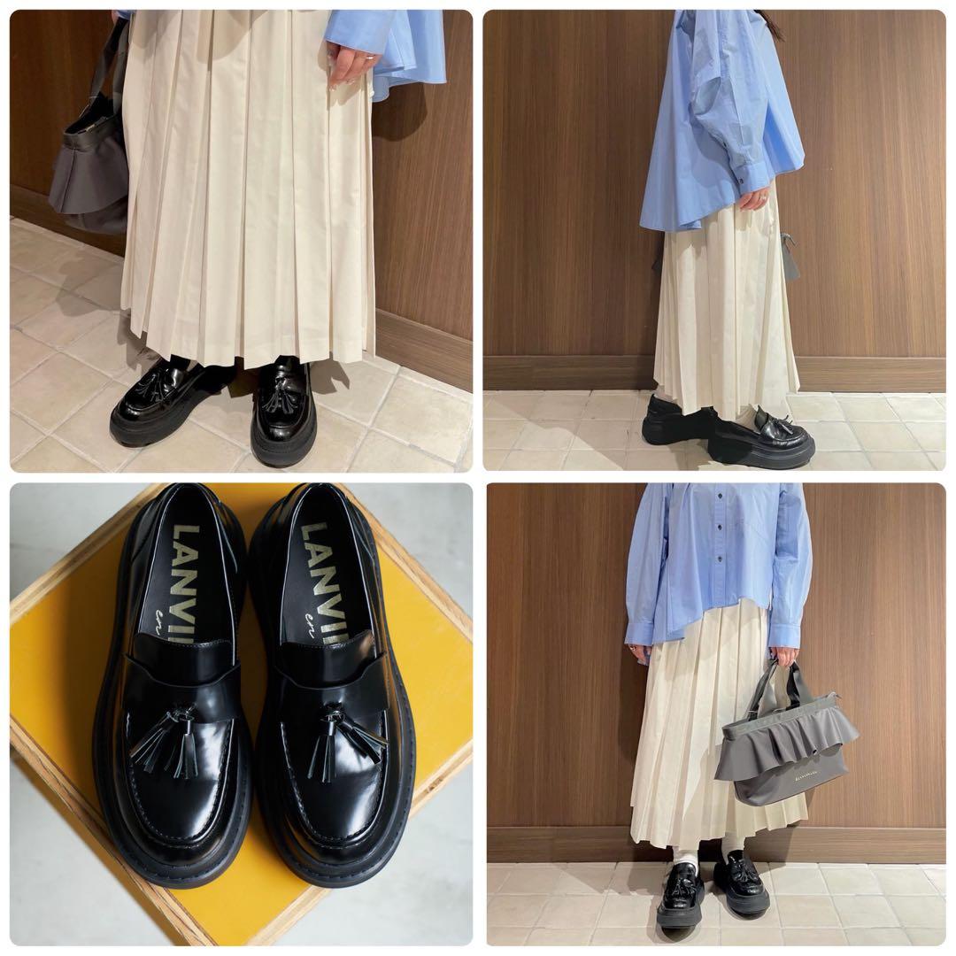 ランバンオンブルー　タッセルローファー　エナメル　ブラック　L 24.5㎝