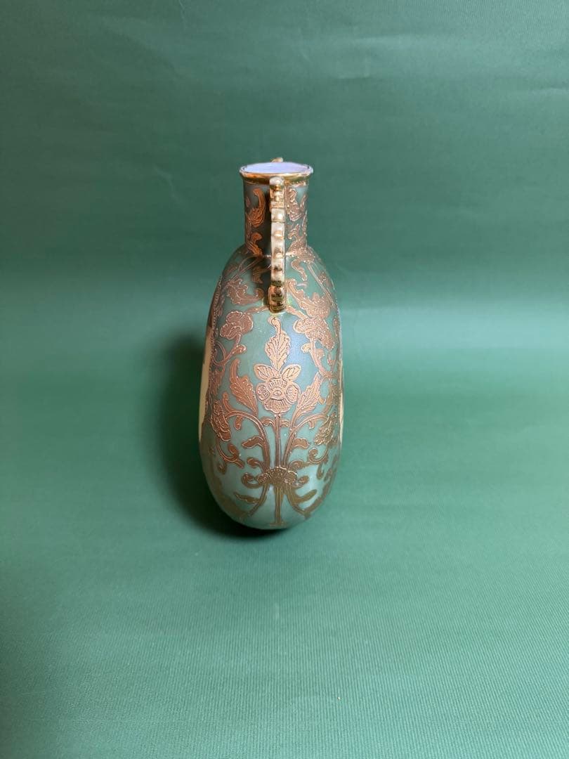 希少 オールドノリタケ 画帖 草花紋 両手付丸型花瓶 メイプルリーフ