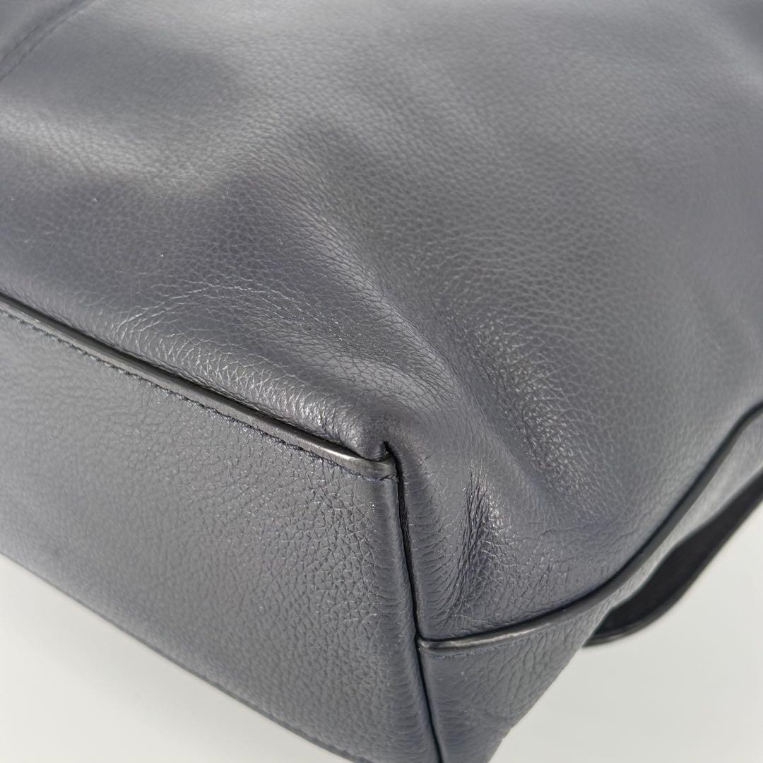 COACHコーチ チャールズ ショルダーバッグ レザー ネイビー紺 F72362