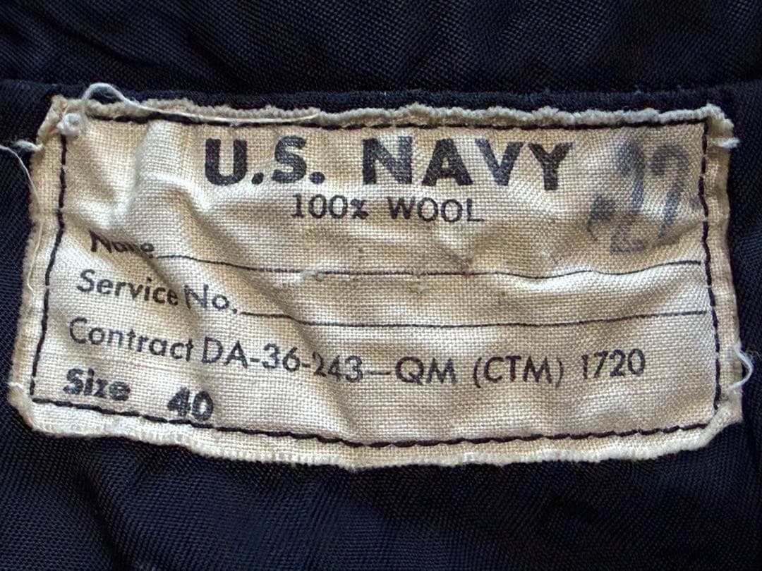 米軍 実物 ビンテージ 50's 60's U.S.NAVY ピーコート 40