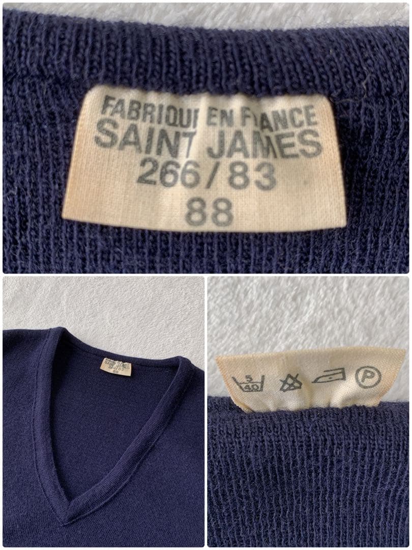 70s フランス軍 実物 ヴィンテージ ニットセーター SAINT JAMES製