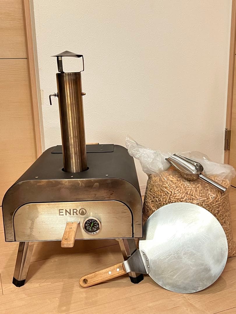 定番ENRO窯焼き名人2本格アウトドアポータブルピザ窯＋木質ペレット付きキャンプ