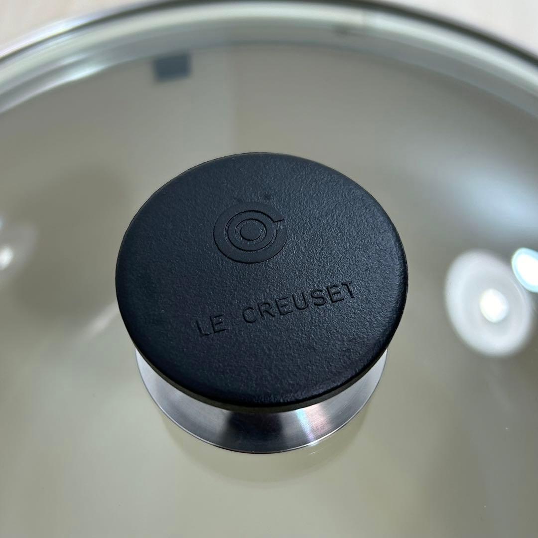 ル・クルーゼ パパライン 22cm エンゾマリ チェリーレッド ガラス蓋 赤