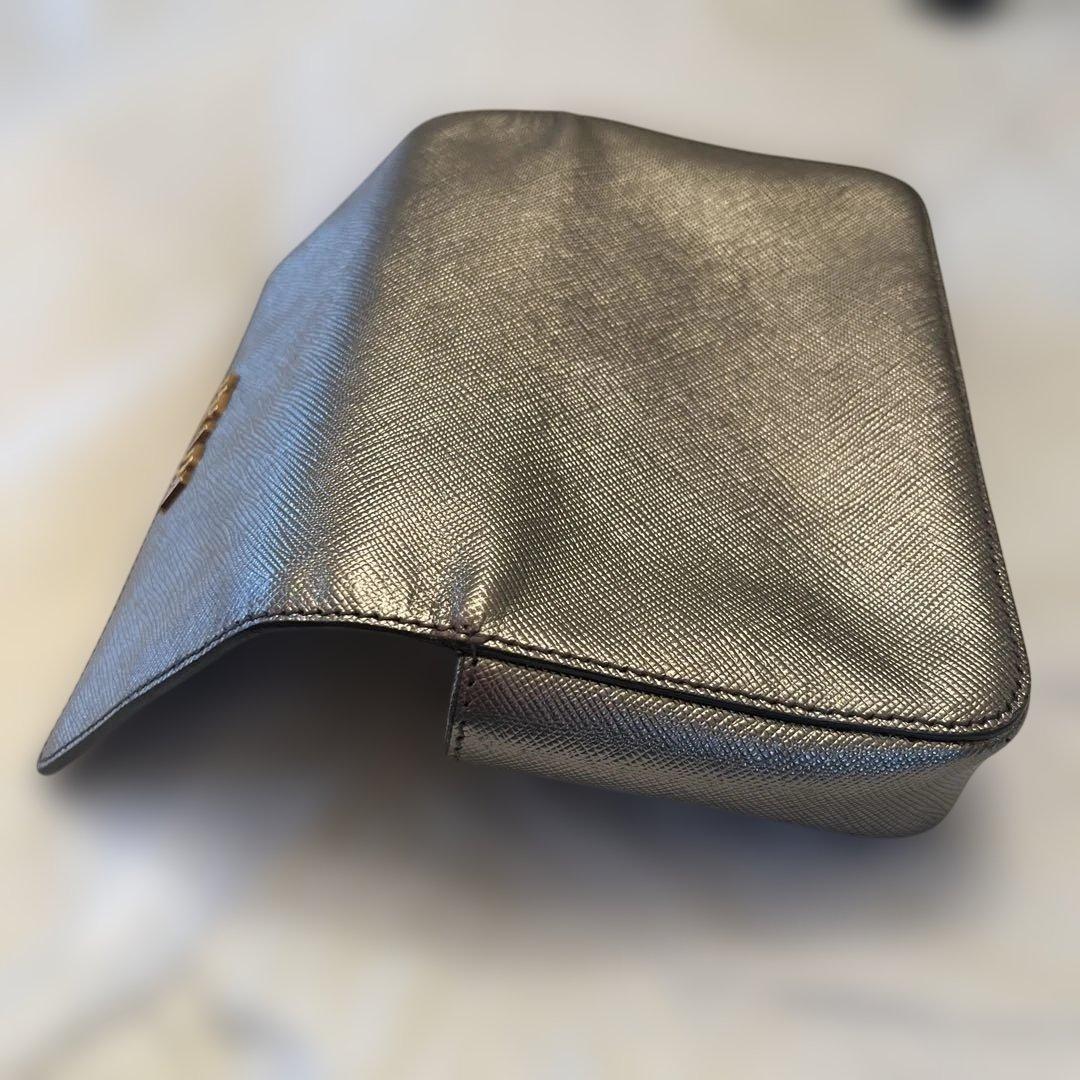 ◆PRADAプラダ◆パーティバッグクラッチバッグポーチ◆シルバー