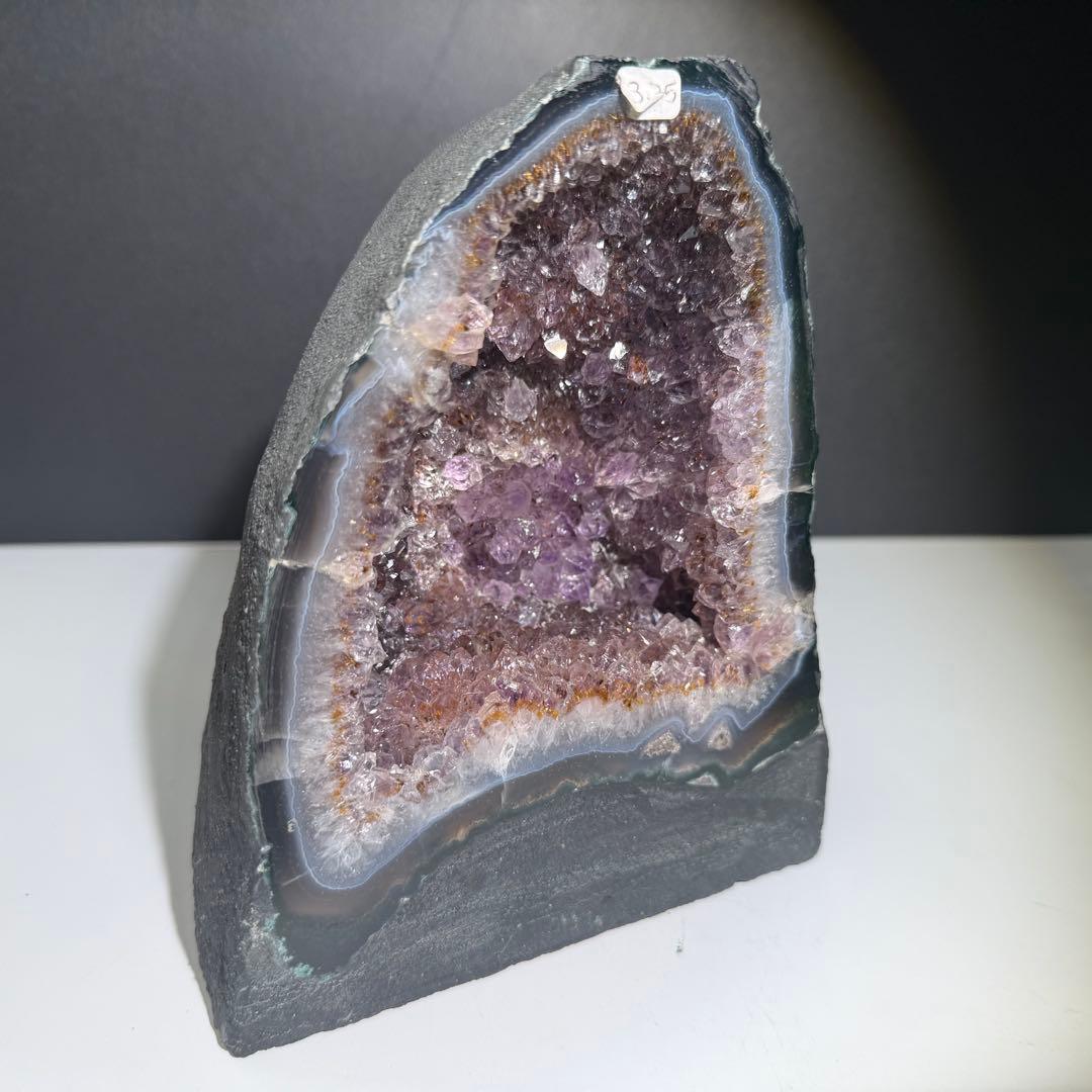 天然石タイチンルチルクォーツ共生アメジストのドーム　置物NO.091014