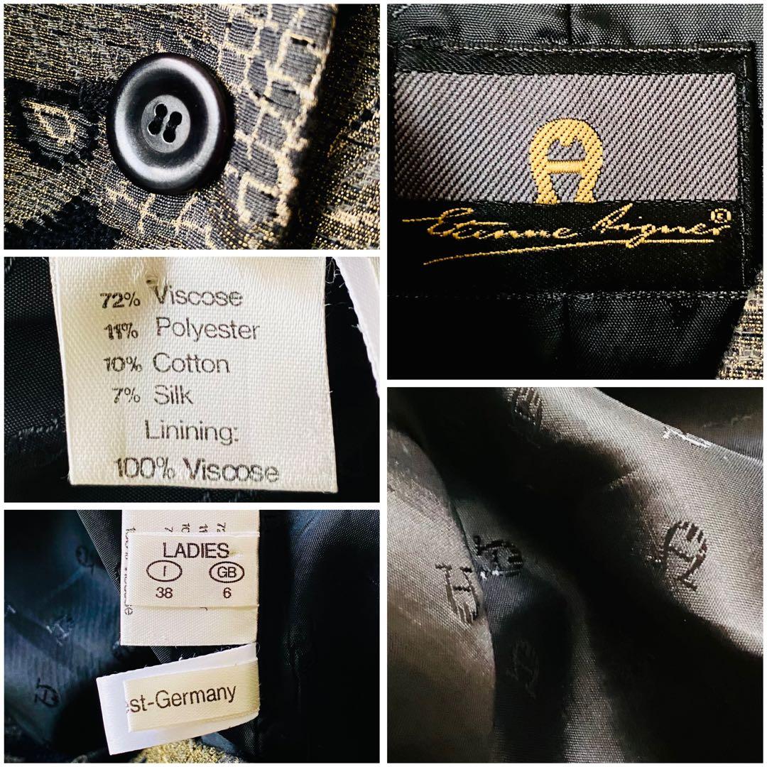 新品未使用✨◆AIGNER◆20万 シルクジャガード ノーカラージャケット38