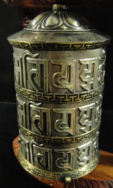 ◆チベット密教法具◆マニ車◆壁掛け-S1