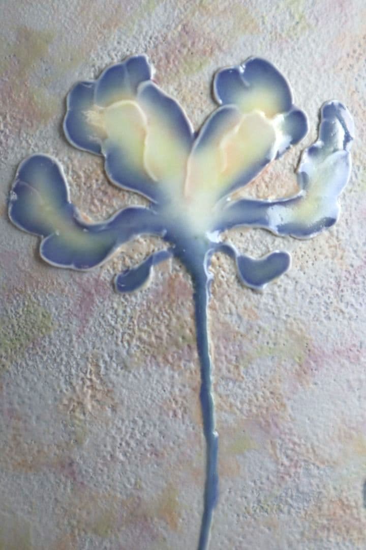 青・蓮華草文花器