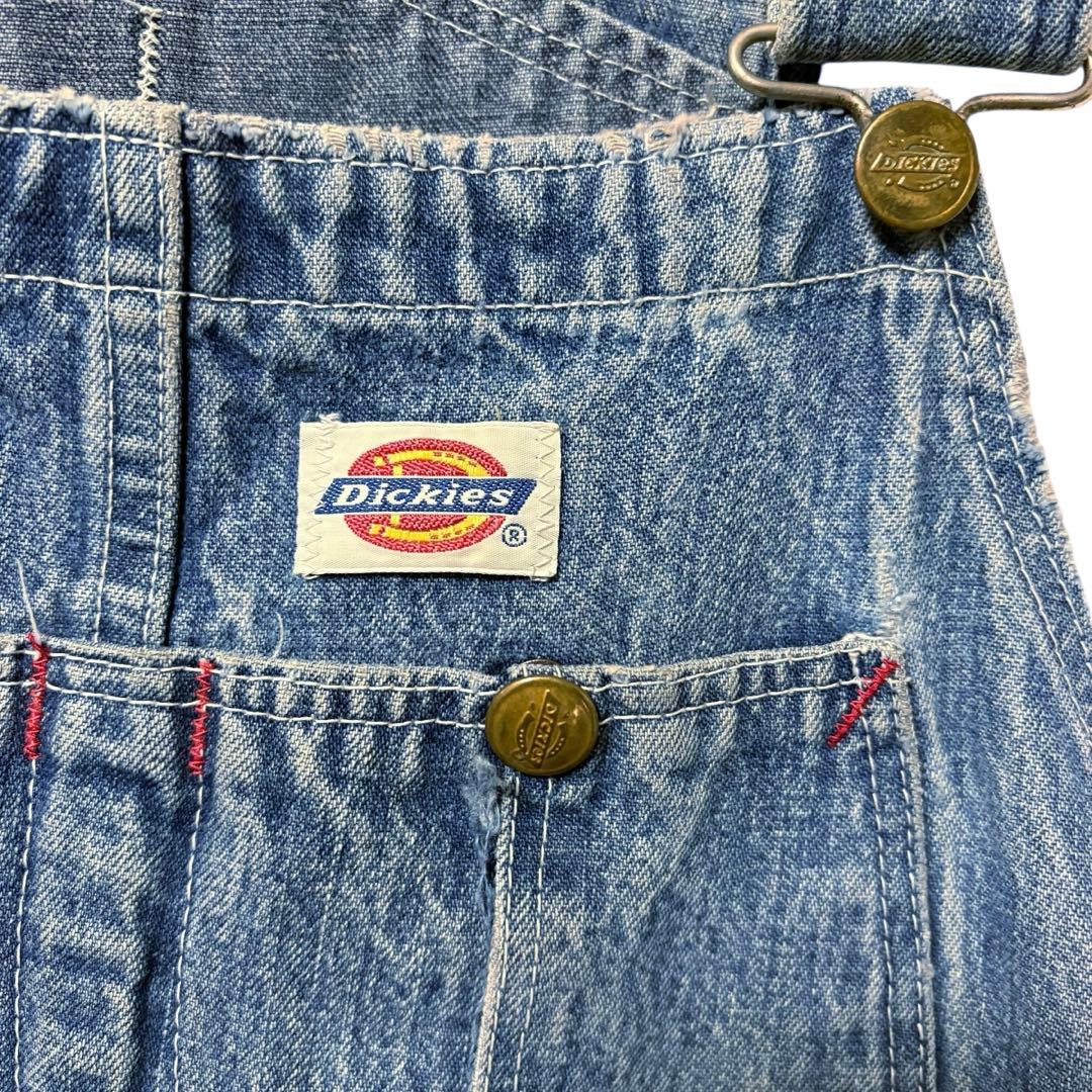 80〜90s USA製 Dickies デニムオーバーオール ヴィンテージ 40