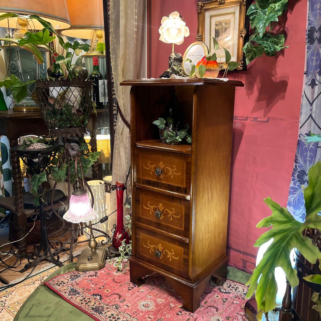 Sale イタリアン アンティークPT 象嵌　３DRコンパクト　キャビネット