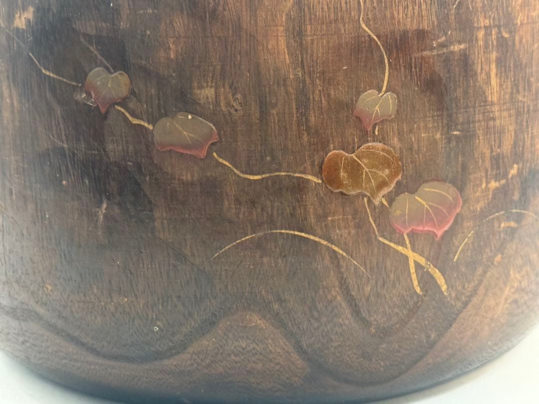 桐手銅芯炙りペア　秋草鶉紋　乾漆　茶道具　送料込み260202