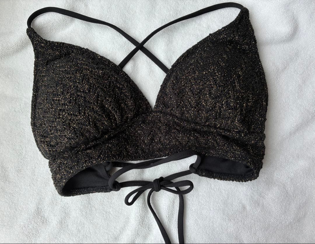 【最終値下げ】ALENCY BLACK ラメニットビキニ　上下セット