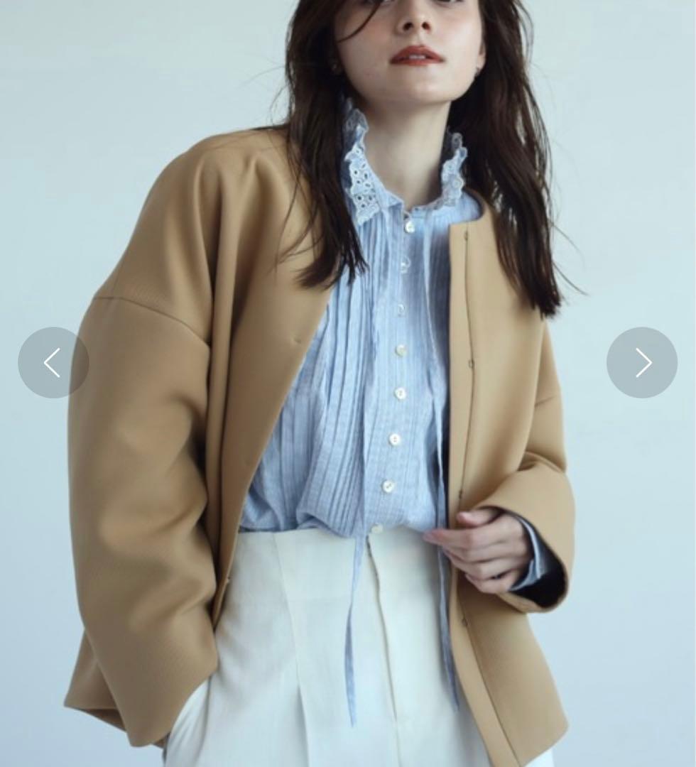 【タグ付き未使用】CADUME ノーカラー ショートコート 38