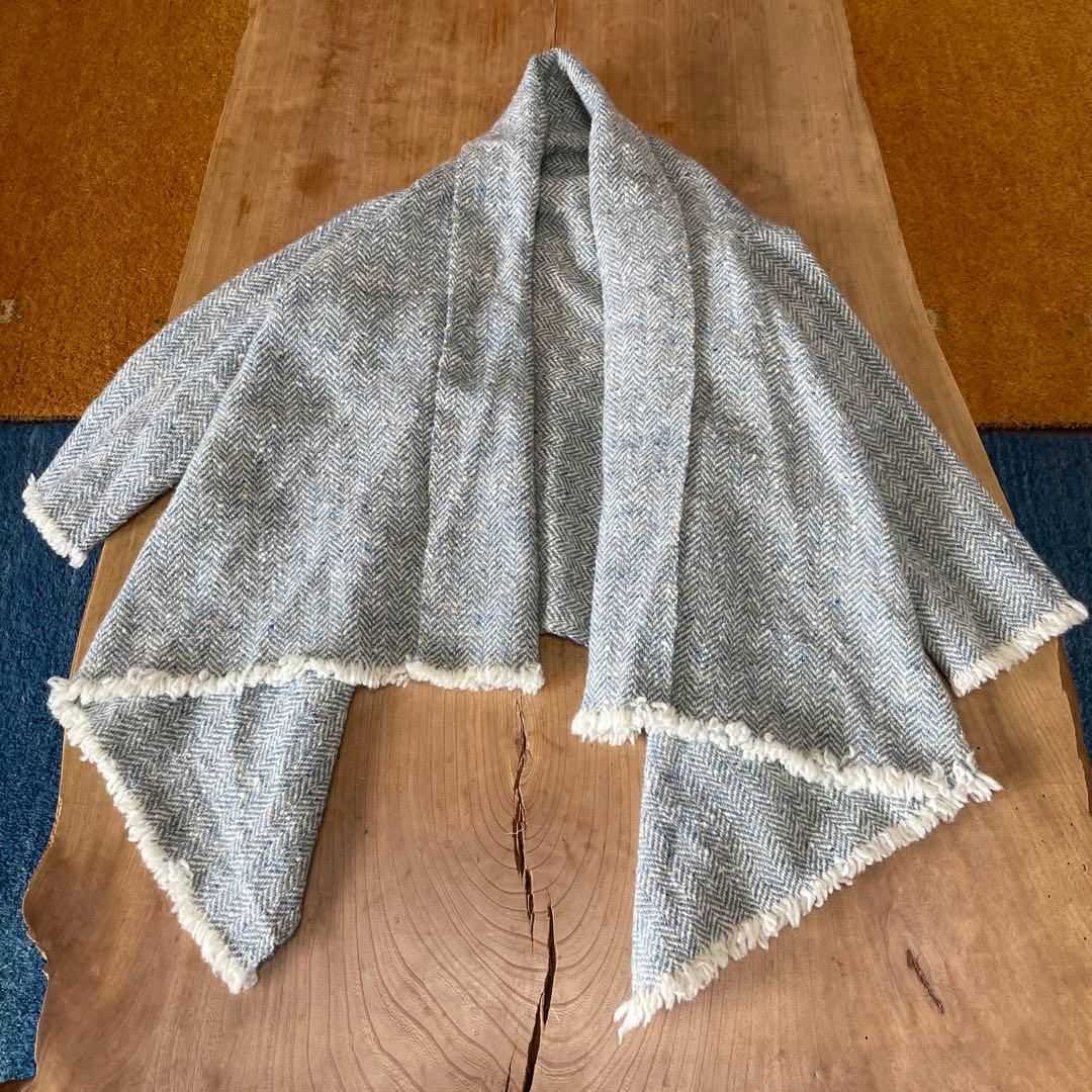 45rpmアルパカ混ツイードポンチョコート
