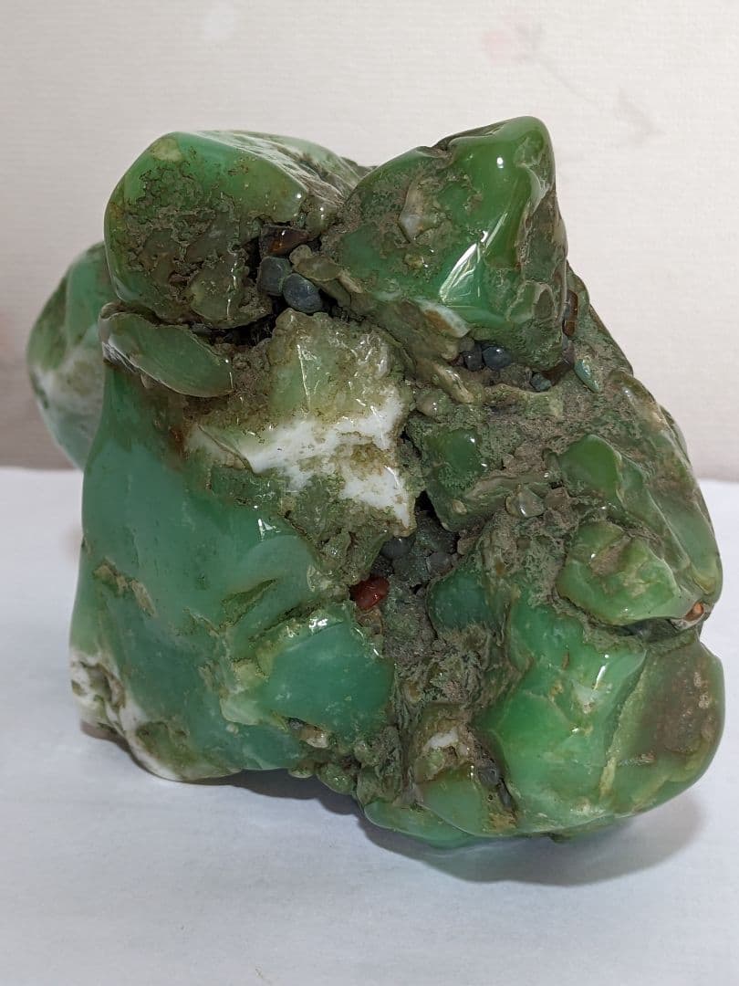 ♦鑑賞石飾り 置物？ 中国翡翠 水石 盆石 鉱物 置物 飾り 骨董品