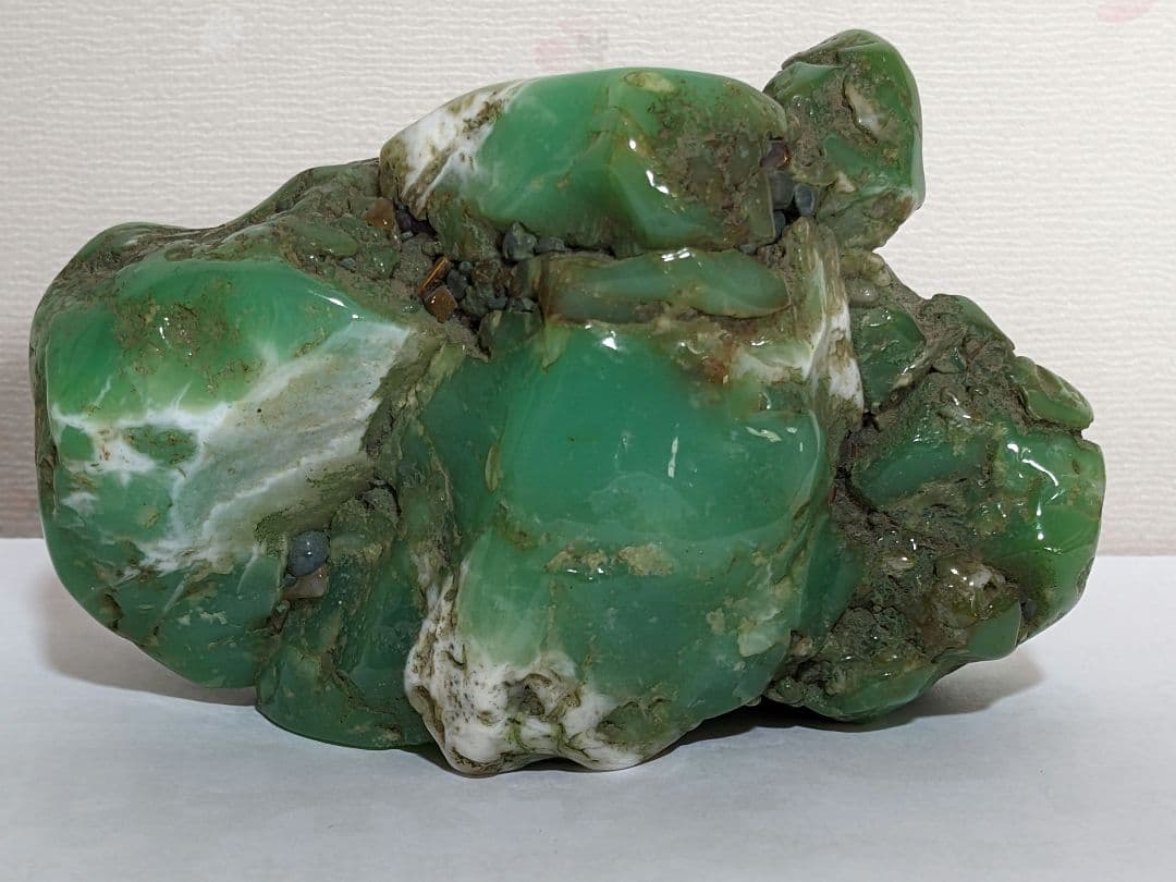 ♦鑑賞石飾り 置物？ 中国翡翠 水石 盆石 鉱物 置物 飾り 骨董品