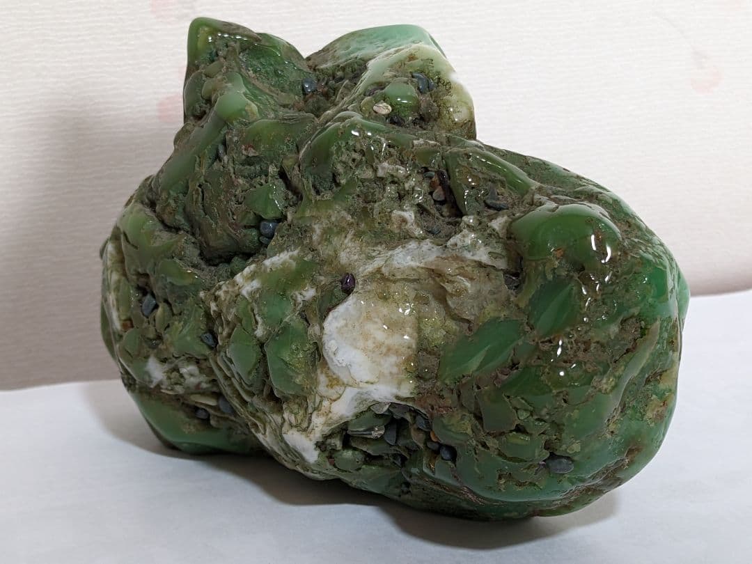 ♦鑑賞石飾り 置物？ 中国翡翠 水石 盆石 鉱物 置物 飾り 骨董品