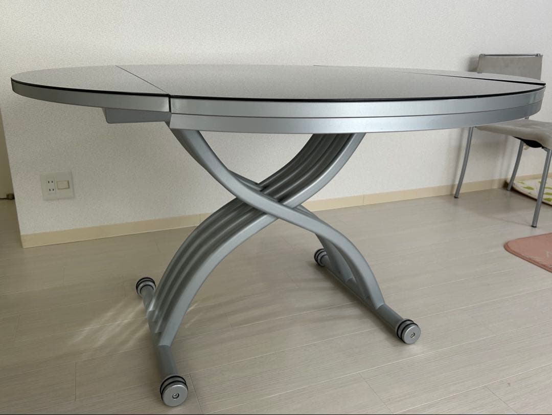 OZZIOITALIA 伸長式 テーブル T-113 黒｜ガラス板｜発送3月予定