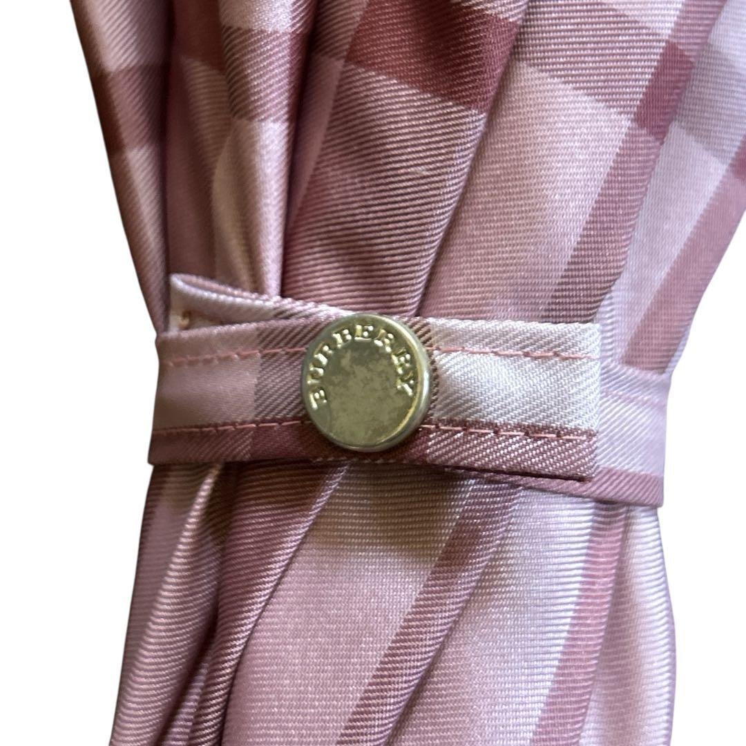 BURBERRY バーバリー ノバチェック ピンク 雨傘 長傘 メガチェック