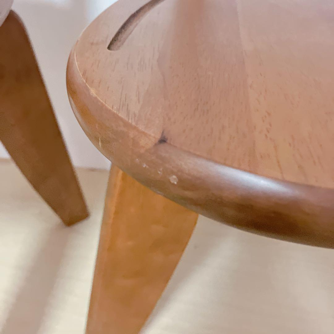 木製　回転式　ダイニングチェア　2脚セット　木製椅子　北欧　アームレスチェア